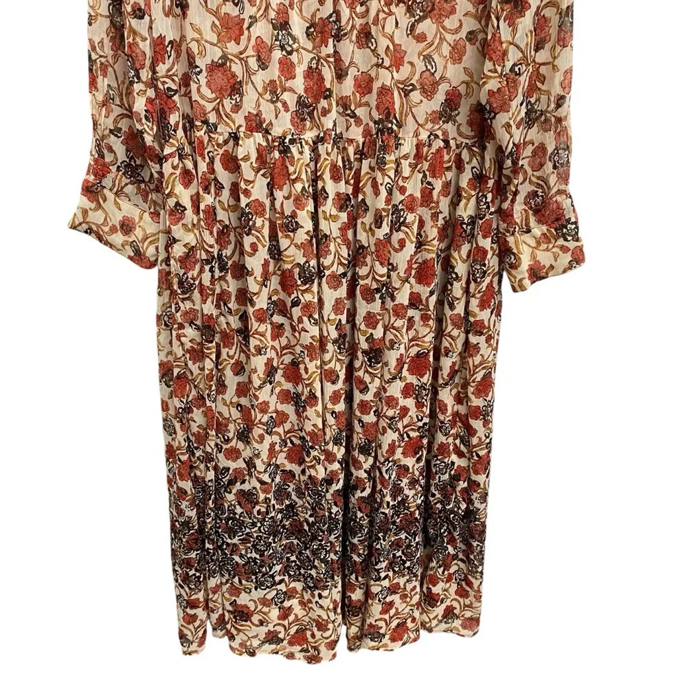Free People See It Through Floral Long Sleeve Maxi Dress Size Medium - Picture 3 of 10